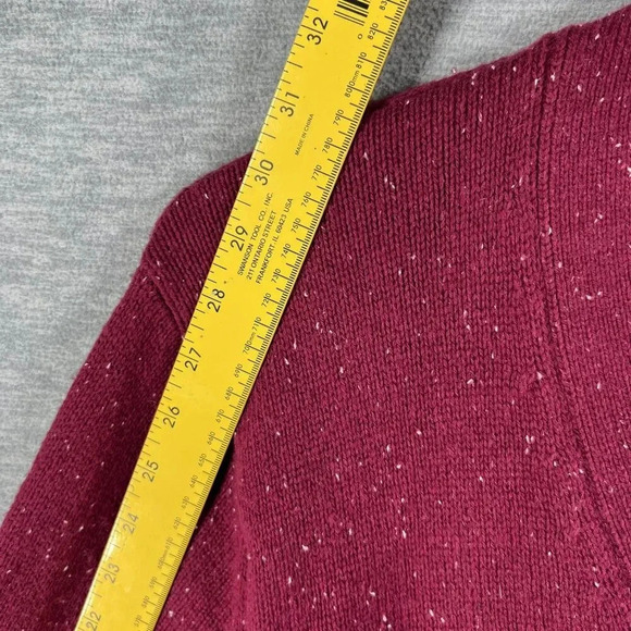 VTG Y2K 90s Gap Mens L Burgundy Cardigan Sweater Pockets Wool Blend Grandpacore - Picture 9 of 16